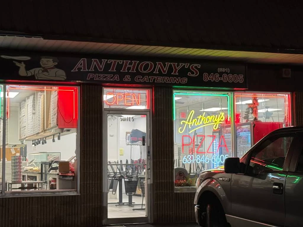 Anthony’s Pizza & Catering storefront at 1100 Portion Road, Farmingville