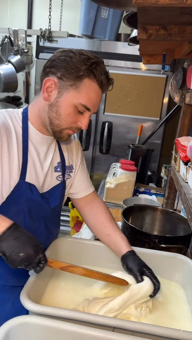 Anthony Miller making fresh mozzarella in the Anthony’s kitchen