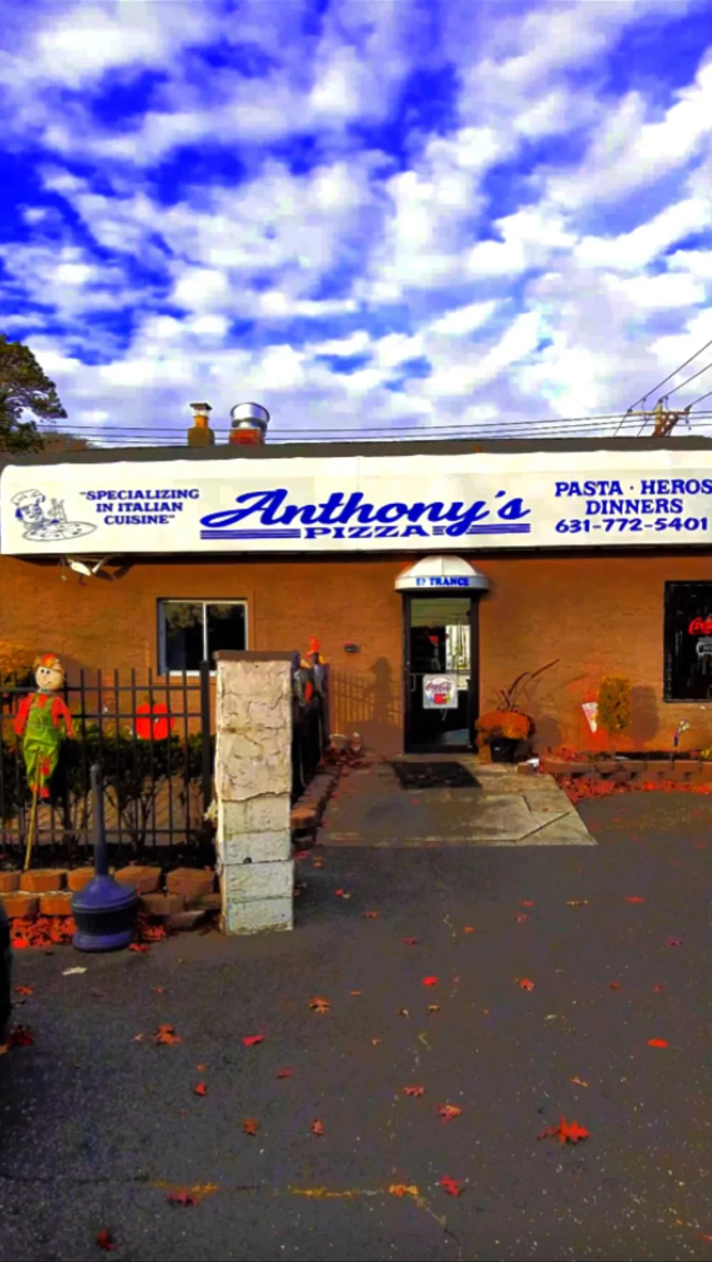 Anthony’s Pizza storefront at 520 Mastic Road, Mastic Beach